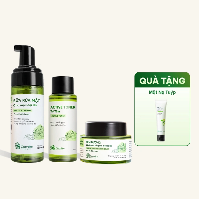 Bộ Chăm sóc da Tơ Tằm - dưỡng ẩm, ngừa lão hoá chuyên sâu 3 bước