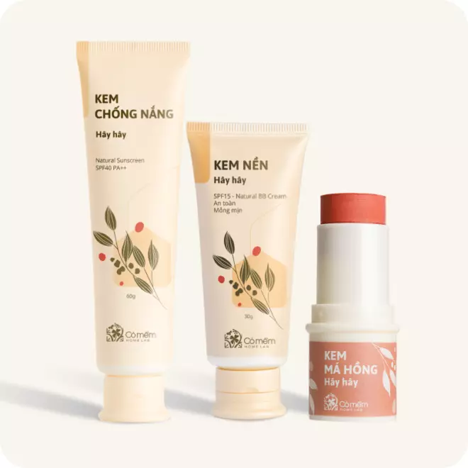[SET QUÀ TẶNG] Bộ Trang điểm 3 bước (Kem chống nắng + Kem nền + Kem má)
