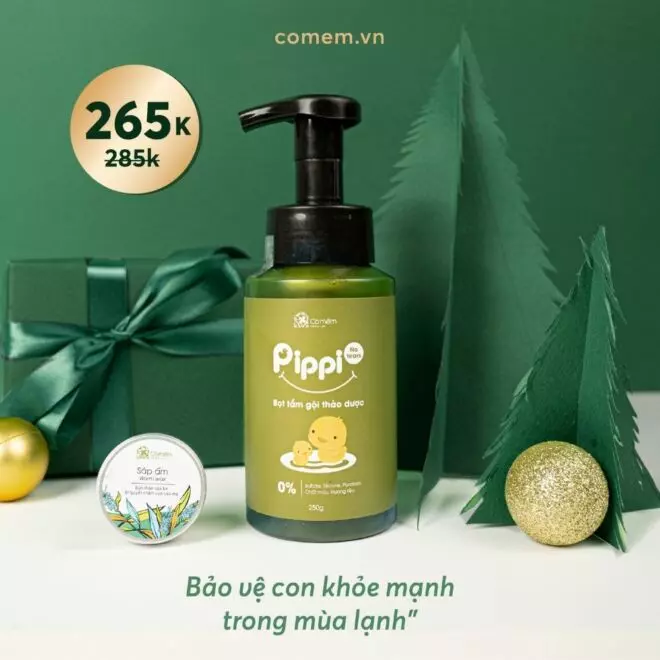 [SET QUÀ TẶNG] Bọt tắm Pippi + Sáp giữ ấm