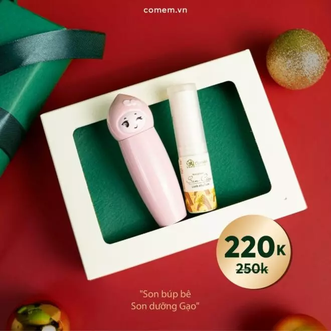 [SET QUÀ TẶNG] cho bé gái Son búp bê + Son dưỡng Gạo