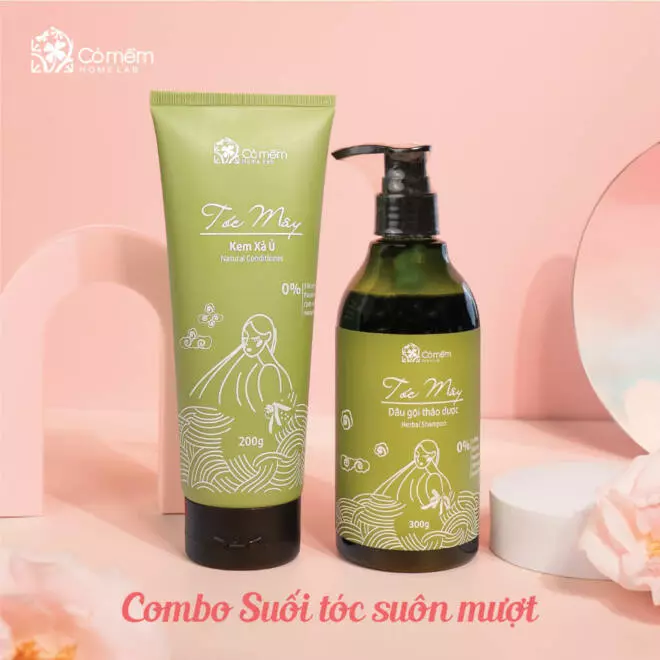 [SET QUÀ TẶNG] Bộ sản phẩm Gội xả thảo dược Tóc Mây - Tóc khỏe từ gốc, giảm gãy rụng