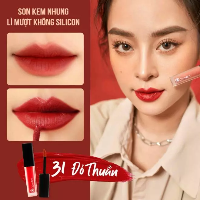 [SET QUÀ TẶNG] Combo 3 màu Son kem Nhung - Lì mượt không silicone