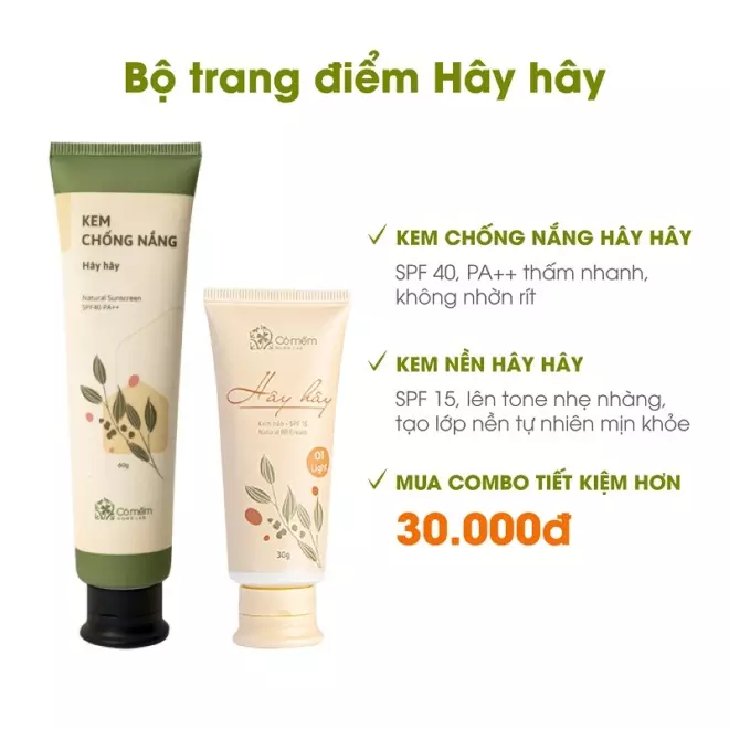 [SET QUÀ TẶNG] Bộ Trang điểm 2 bước (Kem chống nắng + Kem nền)