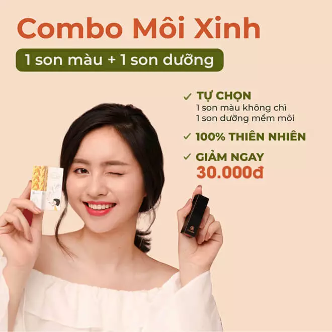 [SET QUÀ TẶNG] Môi xinh (Son màu + Son dưỡng)