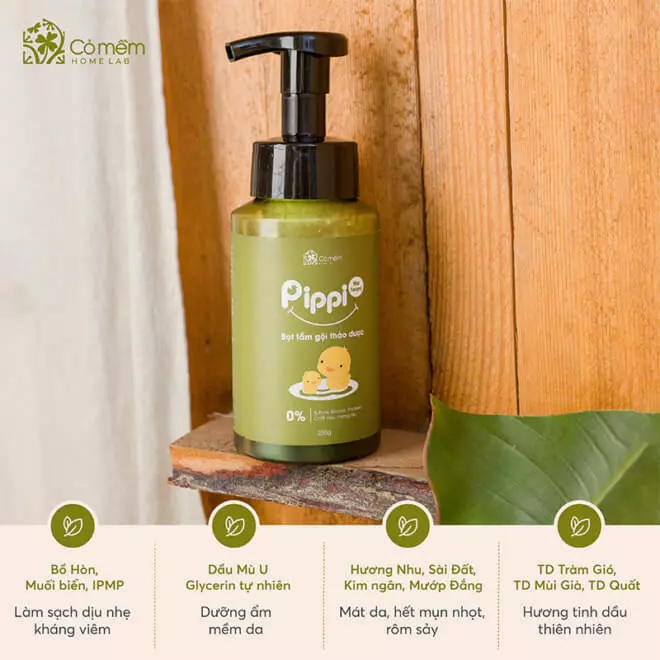 [SET QUÀ TẶNG] Bọt tắm Pippi + Sáp giữ ấm