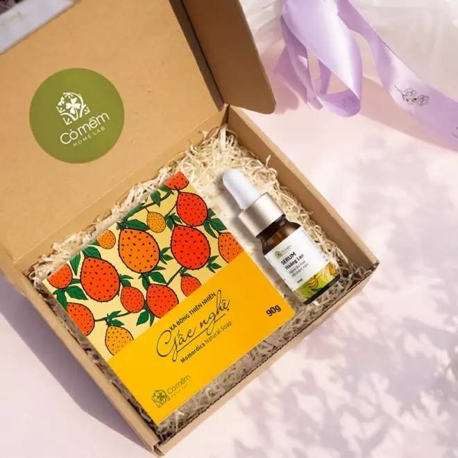 [SET QUÀ TẶNG] Serum dưỡng da Hoàng lan + Xà bông Gấc nghệ